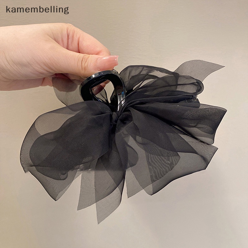 Kamembelling Kẹp Tóc Đính Nơ Lưới Thời Trang Cho Nữ