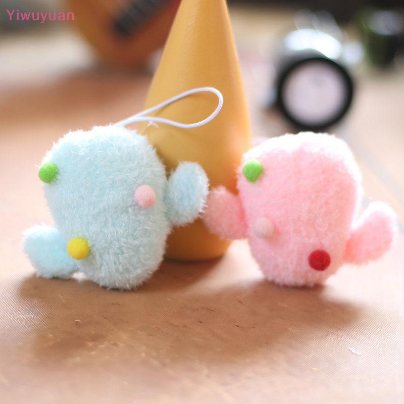 < Yiwuyuan > Móc Khóa Búp Bê Nhồi Bông Hình Cây Xương Rồng Mini Màu Xanh Dương Hồng Dễ Thương Phụ Kiện Trang Trí