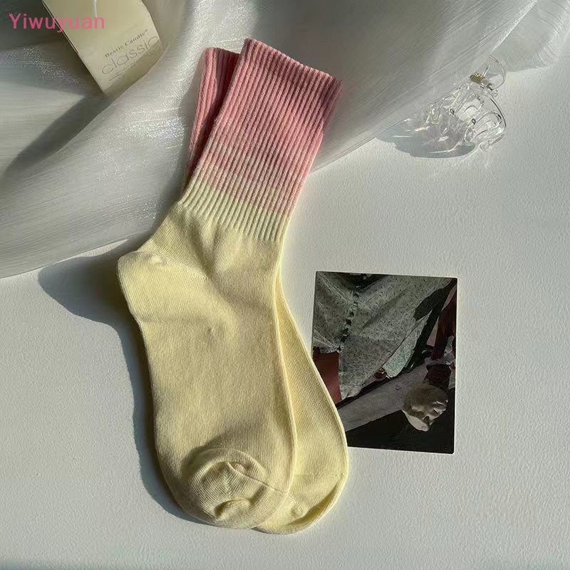 1 Đôi Vớ Cotton Cổ Vừa Màu Kẹo Đơn Giản Thời Trang Xuân Thu Mới