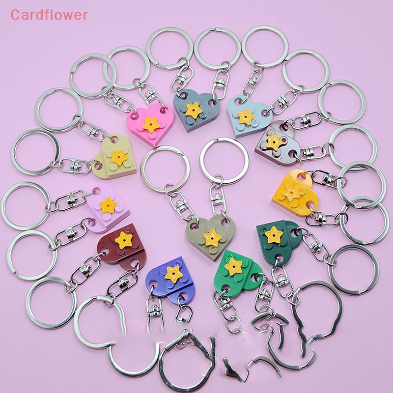 1 / 2 Cặp Móc Khóa Hình Trái Tim Ngôi Sao Năm Cánh Thời Trang Dành Cho Nam Và Nữ