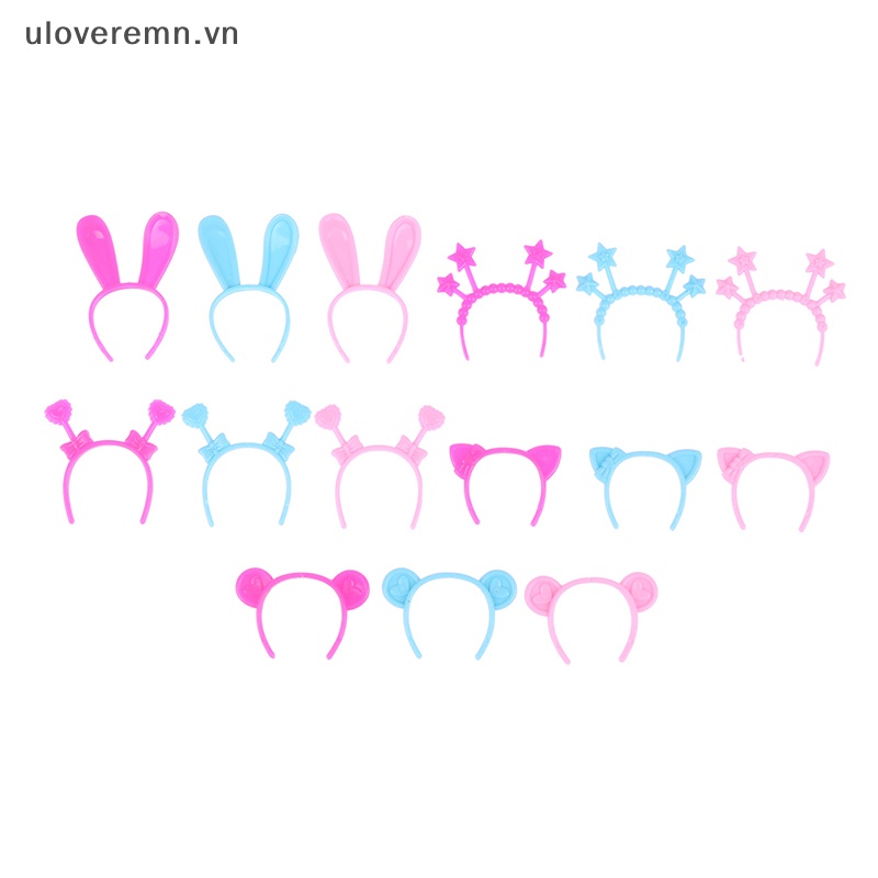 Set 5 Băng Đô Tai Thỏ / Mèo / Gấu 30cm Dễ Thương Dành Cho Búp Bê