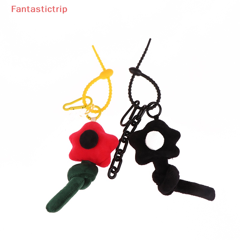 [Fantastictrip] Móc Khóa Hình Bông Hoa Xoắn Nhỏ Màu Đen Mềm Mại Tươi Mới Dễ Thương Sáng Tạo Dành Cho Bạn Nữ