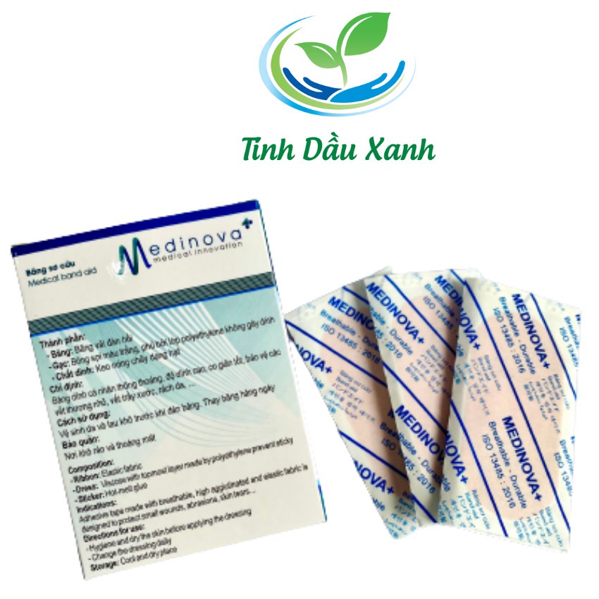 Miếng dán băng gâu Urgo Tinh Dầu Xanh 30 miếng loại bản to Medinova