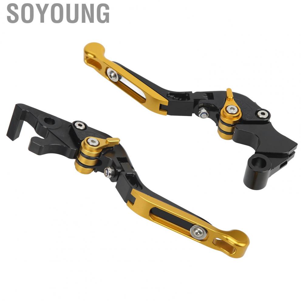 Soyoung Short Brake Clutch Levers  Rustproof Wearproof Adjustable Aluminum Alloy for MT07 MT09 FZ07