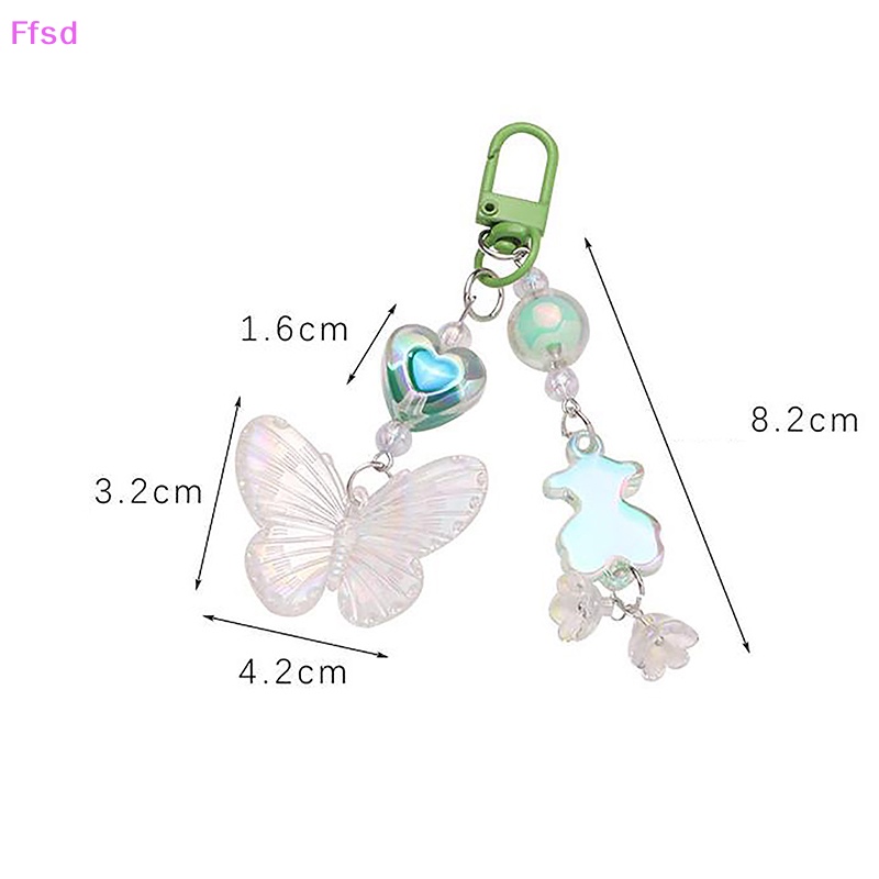 {Ffsd} Ins Móc Khóa Acrylic Màu Gradient Họa Tiết Bướm Nhỏ Trong Suốt Tươi Tắn Trang Trí Túi Xách * Hàng Bán Chạy