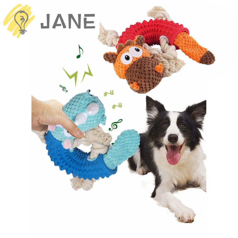 Jane Đồ Chơi Nhồi Bông Hình Tê Giác Cỡ Nhỏ Vừa Lớn Làm Sạch Răng Có Âm Thanh Tương Tác