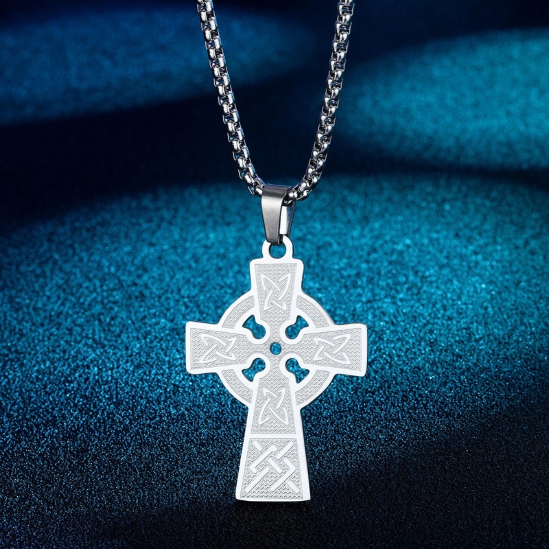 Vòng cổ Bằng Thép Không Gỉ Mặt Thánh Giá Phong Cách Rock Thời Trang Dành Cho Nam