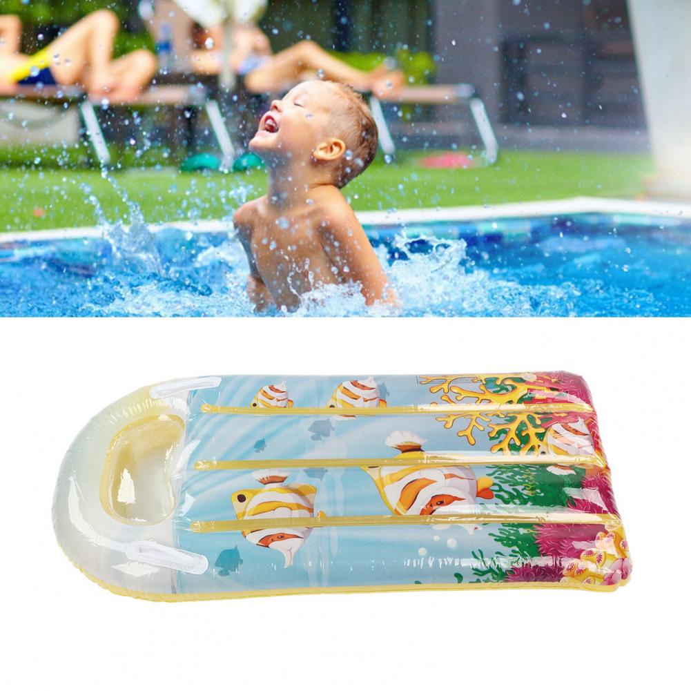 Phao bơi bơm hơi dạng giường nằm, Phao Bơi Khổng Lồ Người Lớn, PVC Dày Nổi Thảm Có Tay Cầm Màu Vàng Cá Nhiệt Đới Cxmin09