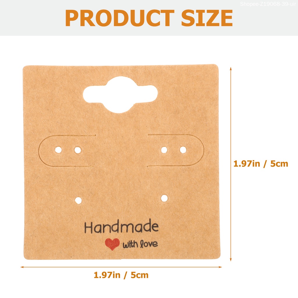 Set 100 Tấm Thẻ Giấy Kraft Ba Màu Trưng Bày Trang Sức Vòng Cổ / Bông Tai