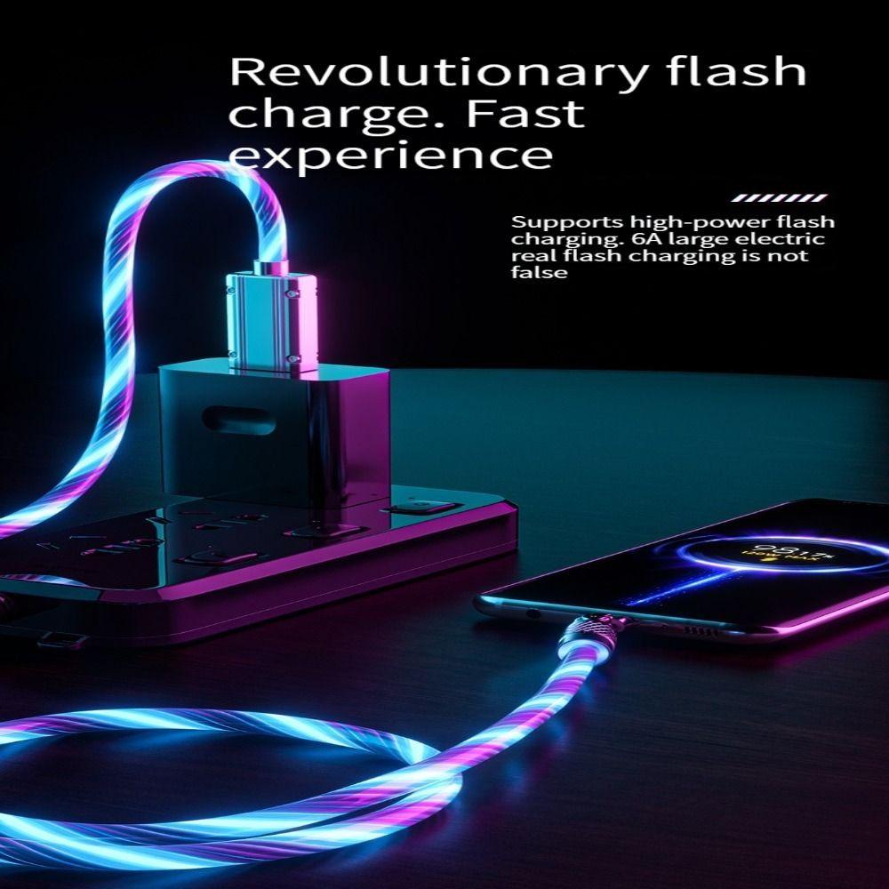 Cáp Sạc Nhanh / Truyền Dữ Liệu Nhanh Loại C 3A 60W Micro USB Xoay 180 Độ Màu Dạ Quang TAYLOR1