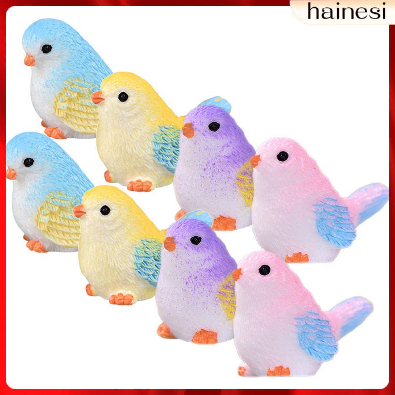 Set 8 Tượng Chim Gõ Kiến Bằng Nhựa Dùng Để Trang Trí Tiểu Cảnh