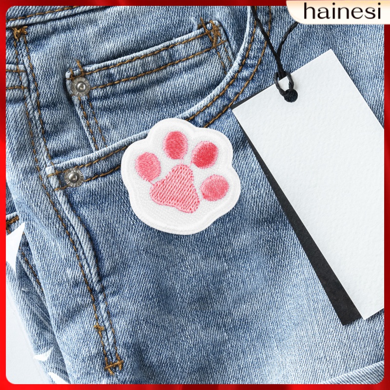 Bộ 7 Sticker Ủi Thêu Hình Dấu Chân Chó Dễ Thương