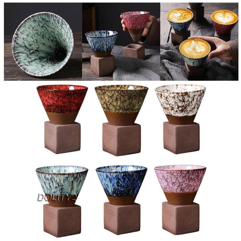 Bộ 2 Tách Uống Trà Bằng Sứ Họa Tiết Hoa Phong Cách Kung Fu Độc Đáo Trang Trí Nhà Hàng / Quán Cà