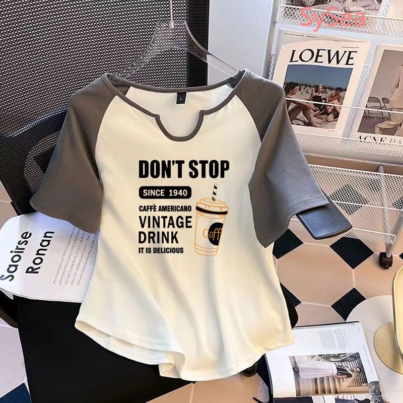 Áo Thun Tay Lỡ Dáng Rộng In Chữ Kiểu Hàn Quốc Thời Trang Mùa Hè Cho Nữ