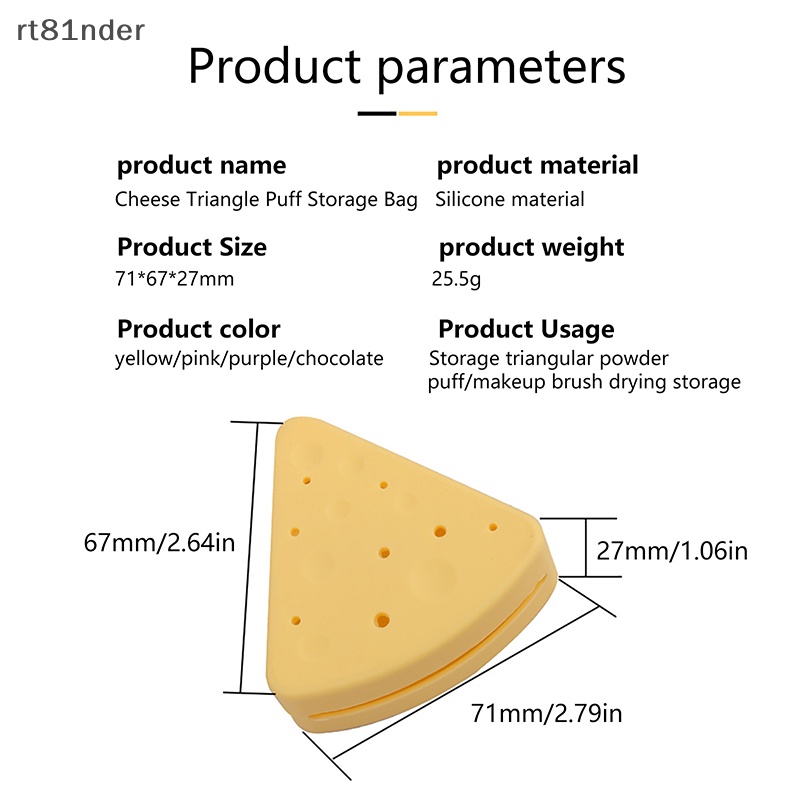 Rt Hộp Đựng Mút Trang Điểm Bằng Silicon Hình Tam Giác Tiện Dụng