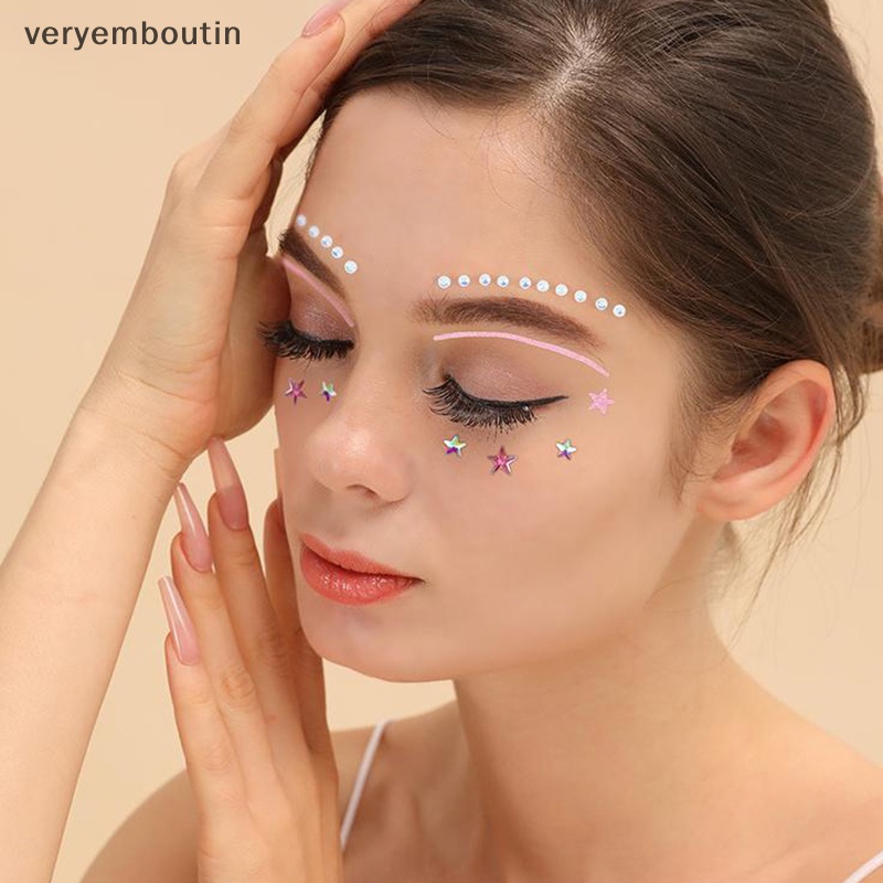 Miếng Dán Trang Điểm Mắt Họa Tiết Ren Hình Bướm Đính Pha Lê