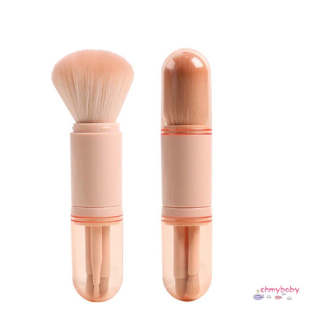 [Ready] Bộ Cọ Trang Điểm Có Thể Thu Vào Di Động 4 Trong 1 Bột Cao Cấp Phấn Mắt Phụ Kiện Làm Đẹp [Z/10]