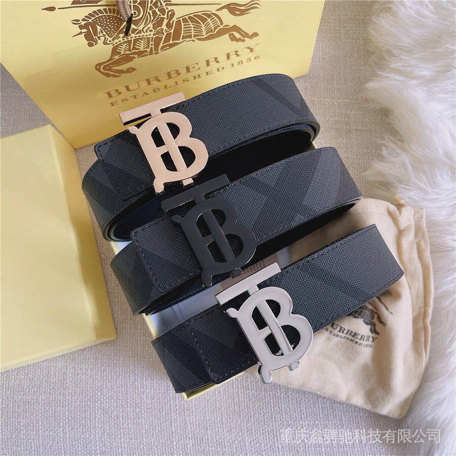 Burberrys tất cả kết hợp tb chữ cái khóa trơn thắt lưng nam abcg hàn quốc giản dị