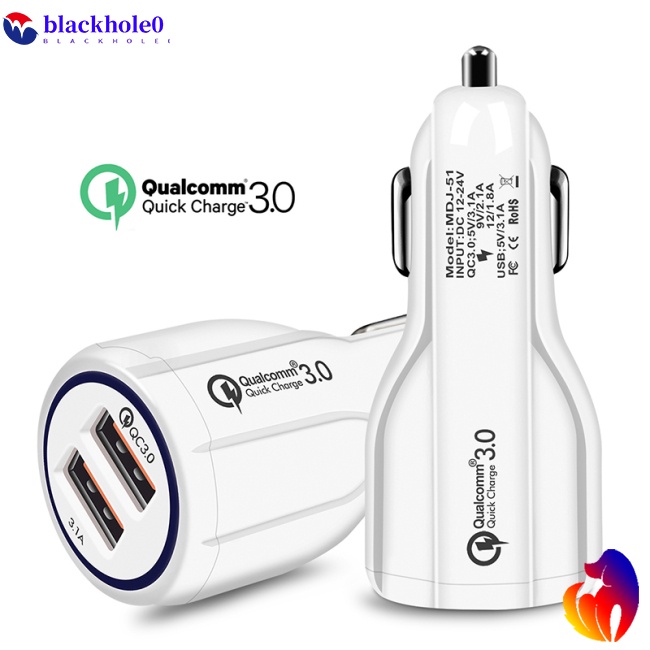 Tẩu Sạc Điện Thoại Nhanh 3.0 2 Cổng USB Cho Xe Hơi