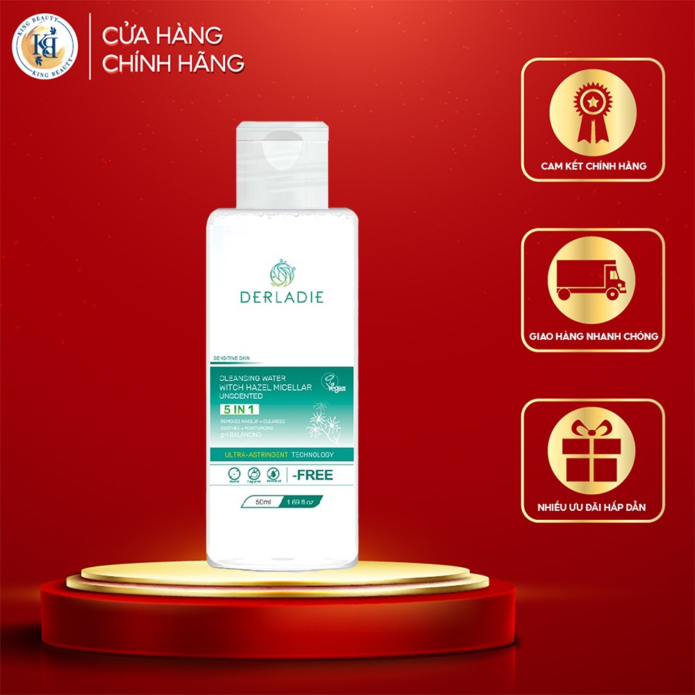 [MINI SIZE] Nước Tẩy Trang Derladie Vegan Sạch Sâu, Cải Thiện Lỗ Chân Lông 50ml