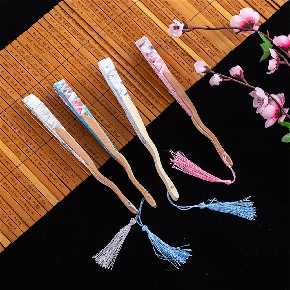 Quạt Xếp Cầm Tay Bằng Tre Và Lụa Phong Cách Trung Hoa
