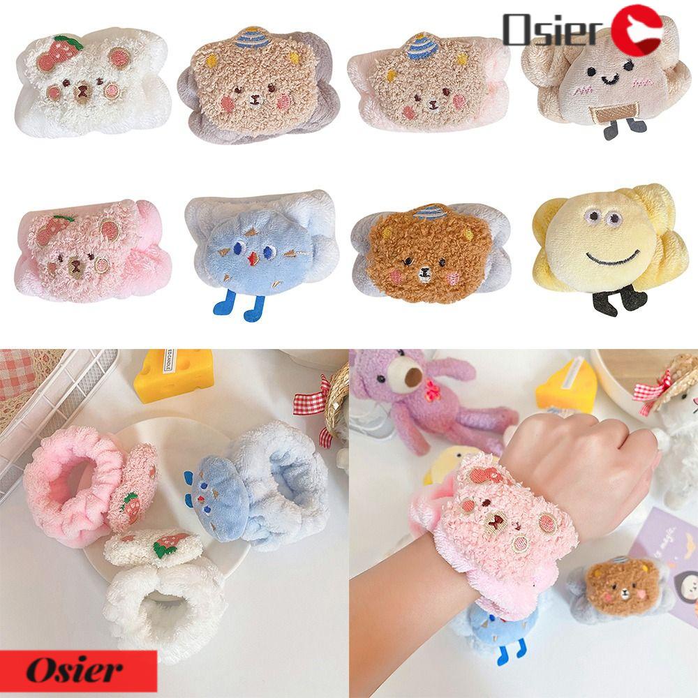 Set 1 Băng Đeo Cổ Tay Thấm Hút Mồ Hôi Bằng Sợi Nhỏ Dễ Thương Dùng Rửa Mặt