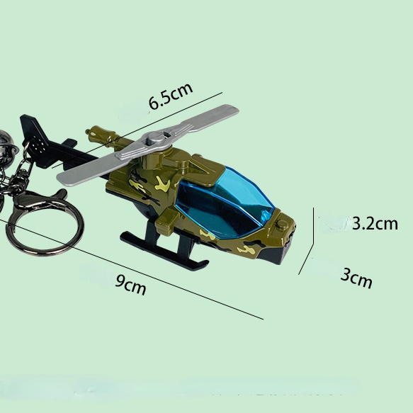 Móc Khóa Xe Hơi / Trực Thăng Chiến Đấu Hoạt Hình Mini Bằng Hợp Kim