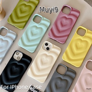 Ốp Điện Thoại Dẻo Màu Macaron Họa Tiết Trái Tim 3D Dễ Thương Cho IPhone14ProMax 13ProMax I12 Pro MAX / i11 IPhone14 / 13Pro