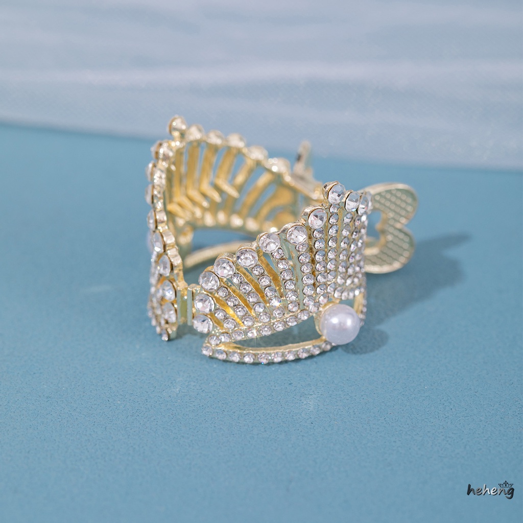 Kẹp Tóc Trang Trí Đính Đá &amp; Ngọc Trai