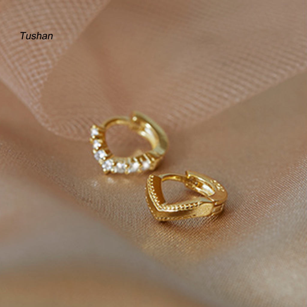 1 Cặp Khuyên Kẹp Vành Tai Bằng Đồng Đính Đá Tinh Tế Cho Nữ