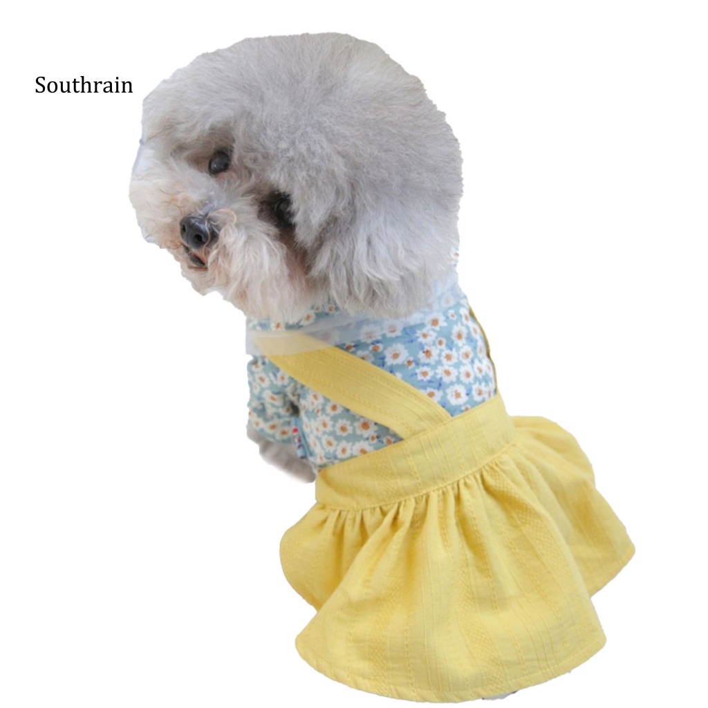 Đầm Hai Dây In Hoa Thân Thiện Với Làn Da Thời Trang Mùa Hè Cho Cún Cưng