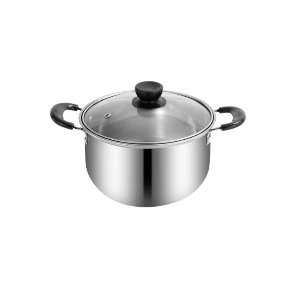 Nồi Nấu Ăn Bằng Thép Không Gỉ Với Nắp Kính Cạnh Trơn Thoải Mái Sử Dụng Khi