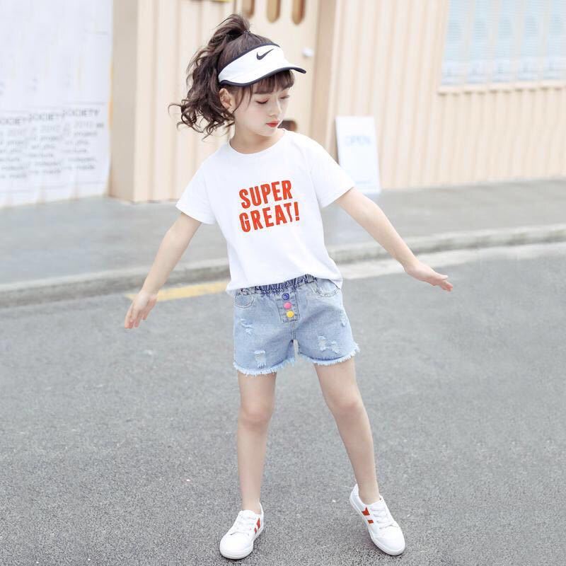 Quần Short Denim Mỏng Phong Cách Hàn Quốc Thời Trang Mùa Hè 2022 Mới Cho Bé Gái JC5P