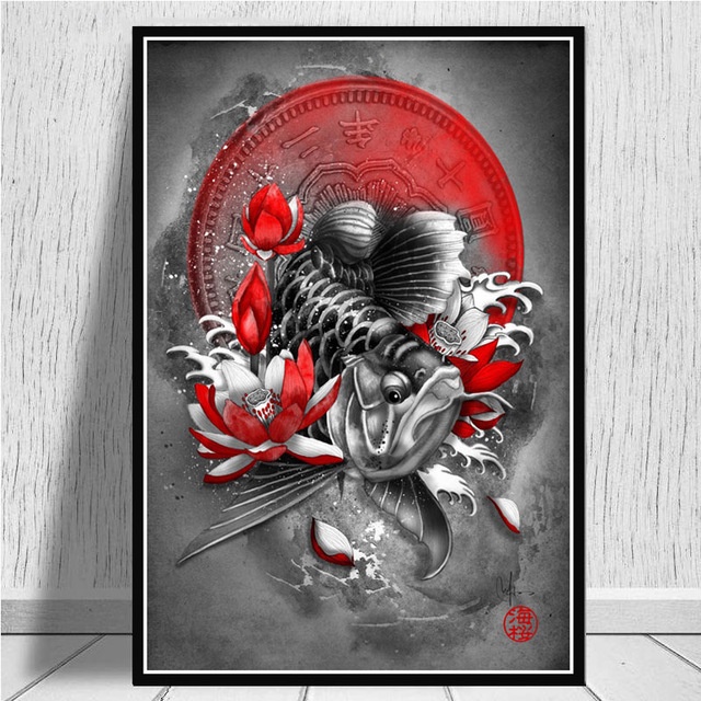 Tranh Vải Bạt Treo Tường Vẽ Hình Bình Minh Ukiyoe Kiểu Nhật Bản Trang Trí Nhà Cửa Diy