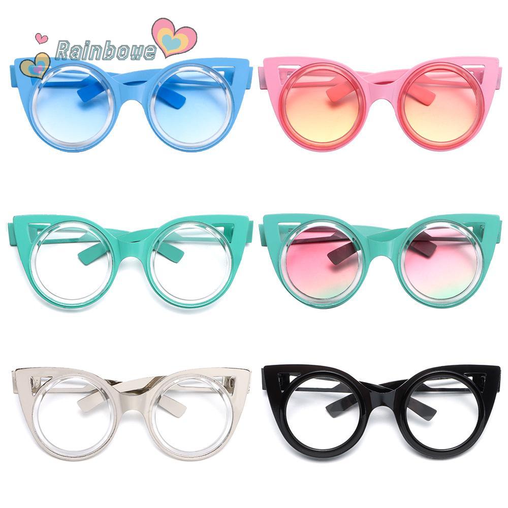 Kính Mắt Mini Gọng Tròn 6 Màu Sắc Cầu Vồng Dễ Thương Cho Búp Bê BJD 1 / 31 / 4