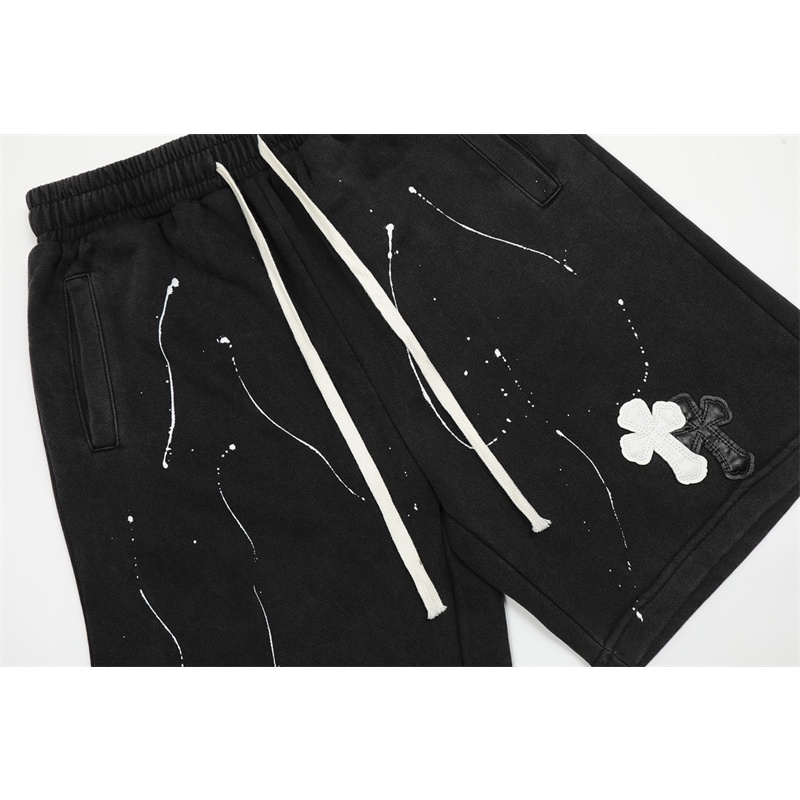 Quần Short Da Nhãn Hiệu Chữ Thập Cổ Điển Chrome hearts