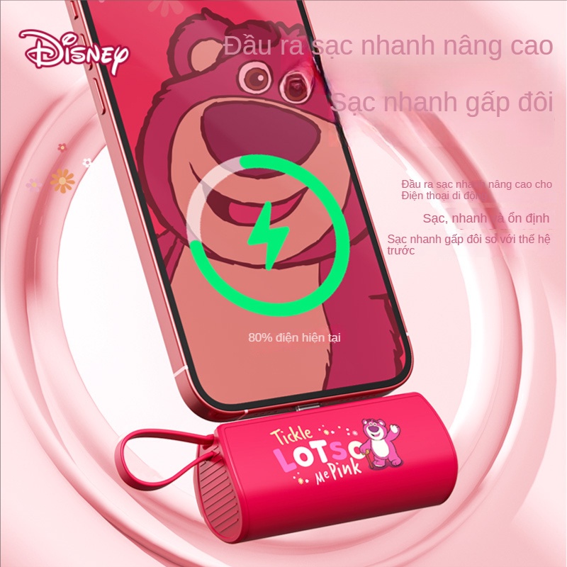 Sạc Dự Phòng Không Dây Mini Bỏ Túi Họa Tiết Hoạt Hình Disney Dễ Thương