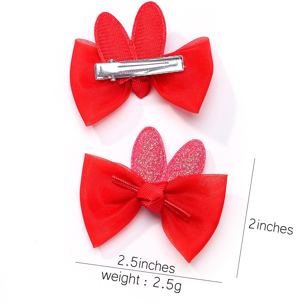 RainBow Bows Set 2 Kẹp Tóc Nơ Màu Trơn Dễ Thương Cho Bé Gái