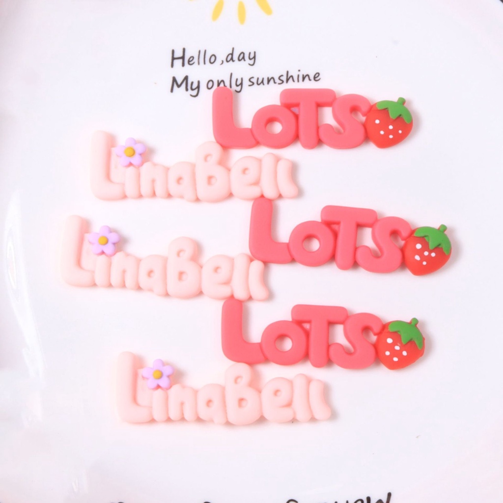 Set 10 Miếng Dán Trang Trí Điện Thoại / Tủ Lạnh Hình Chữ / Trái Tim / Bé Gái Hoạt Hình Dễ Thương DIY