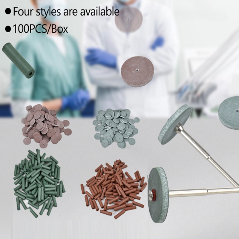 Bộ 100 Miếng Silicone Đánh Bóng Răng 4 Kiểu