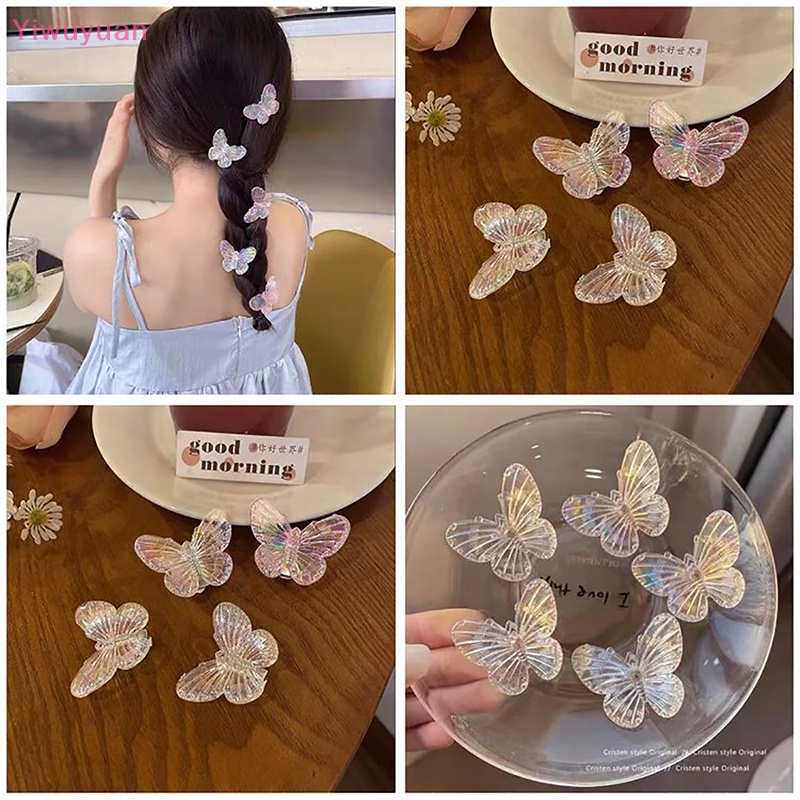 Bộ 5 Kẹp Tóc Hình Trái Tim / Bướm Thời Trang Cho Bé Gái