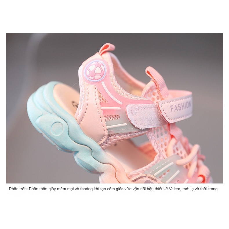 Giày Sandal Thể Thao Phối Lưới Thoáng Khí Thời Trang Mùa Hè 2023 Phong Cách Mới Cho Bé