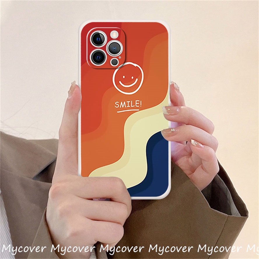 Ốp Điện Thoại Silicon Mềm Hình Mặt Cười Đơn Giản Cho iPhone 11 13 12 14 Pro Max X XR Xs Max 6 7 8 Plus