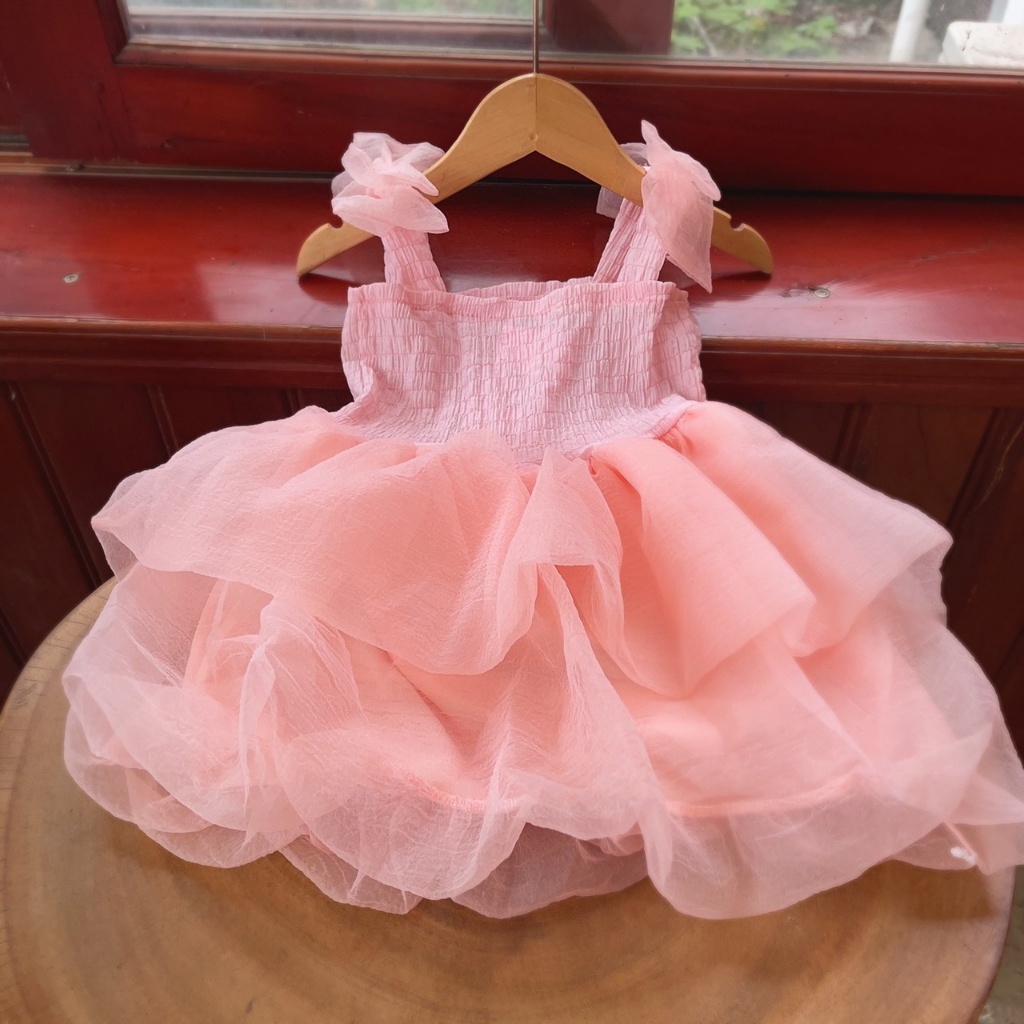Váy bé gái công chúa 2 dây cao cấp cho bé yêu từ 8-20kg