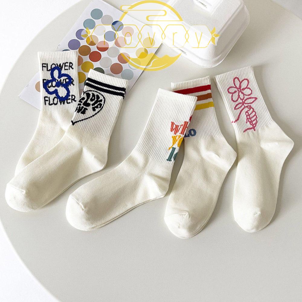 Vớ Thể Thao Thoáng Khí In Họa Tiết Graffiti / Trái Tim Dễ Thương Phong Cách Harajuku Cho Nữ