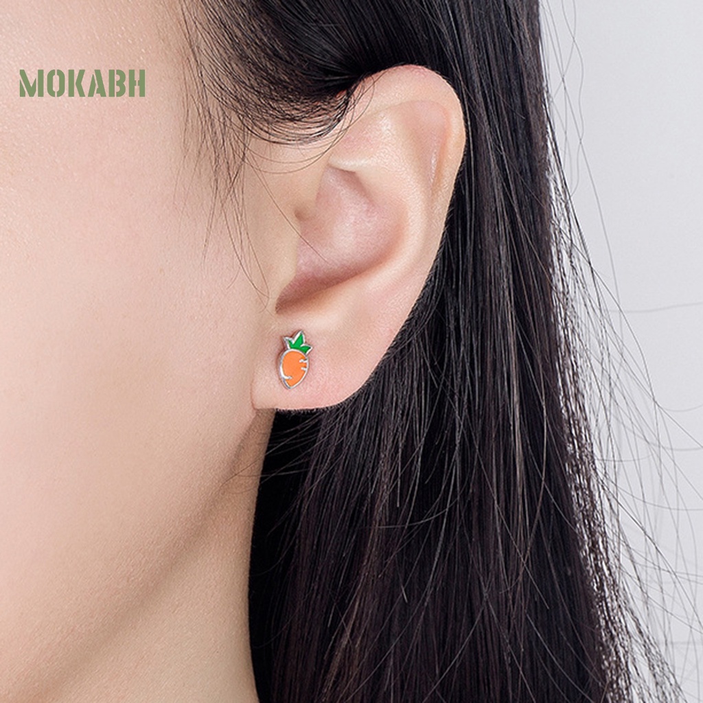 1 Đôi Khuyên Tai Hình Thỏ Và Cà Rốt Dễ Thương Dành Cho Nữ