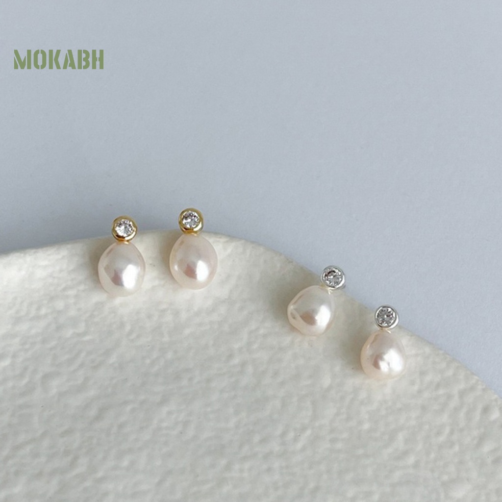 1 Đôi Bông Tai Hình Học Đính Pha Lê Giả Bóng Cao Không Phai Màu Sang Trọng