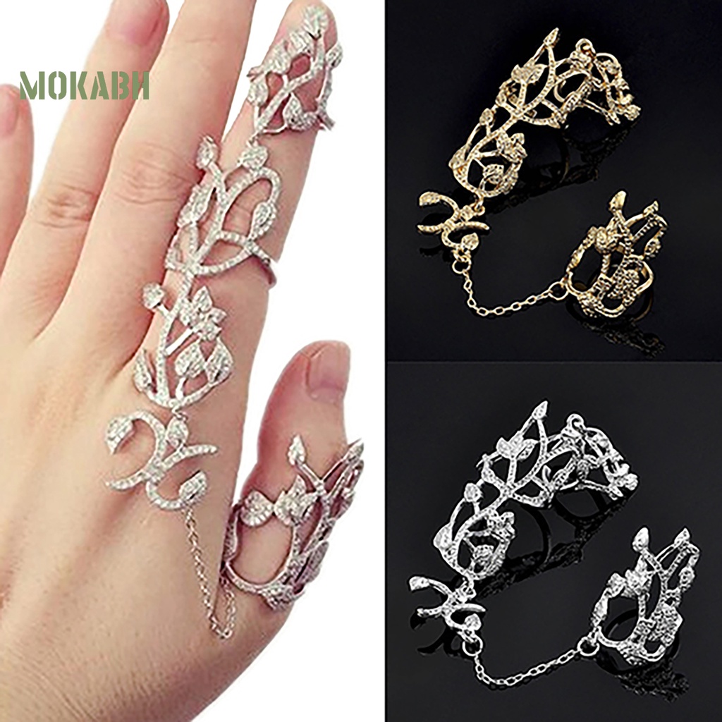 Nhẫn Cưới Dây Xích Họa Tiết Hoa Có Thể Điều Chỉnh Kích Cỡ Cho Nữ