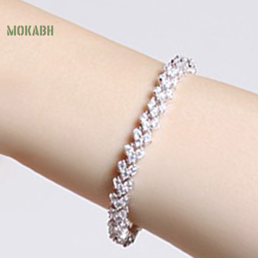 Vòng Tay Giả Pha Lê Họa Tiết Trái Tim Lấp Lánh Thời Trang Cho Nữ