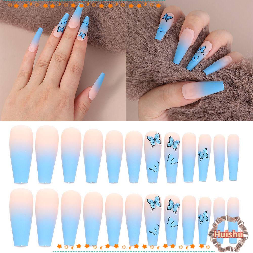 Móng Tay Giả Che Phủ Toàn Diện Màu Lì Thời Trang